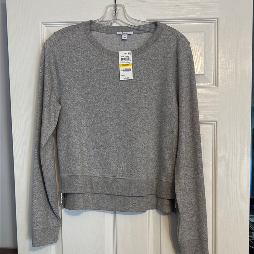 Bar III Medium Heather Gray Top